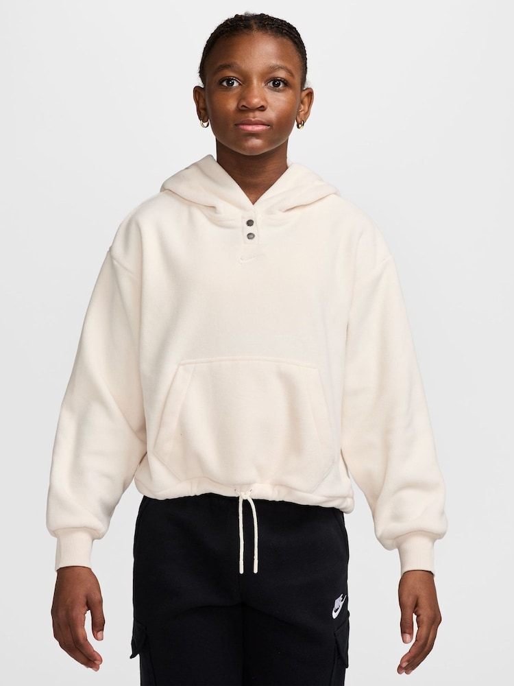 Nike Chalk White Sportswear Fleece Long-Sleeve Hoodie - Image 1 of 3 Nike Chalk White Sportswear Fleece Long-Sleeve Hoodie - Image 1 of 3