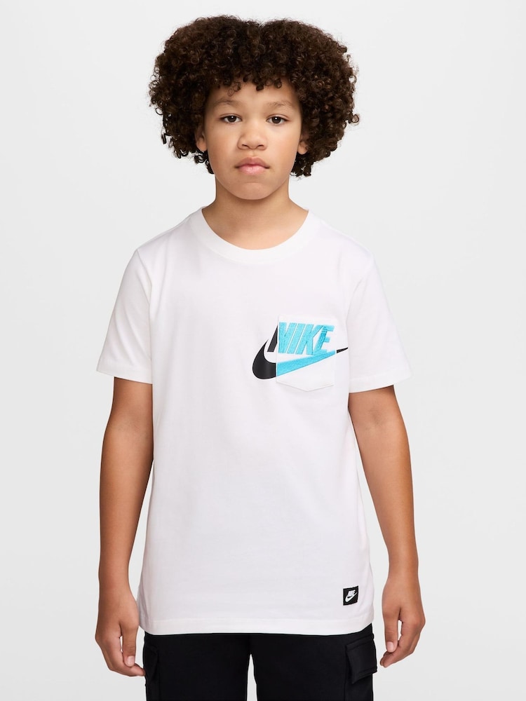 Nike White Graphic Pocket T-Shirt - Image 1 of 3