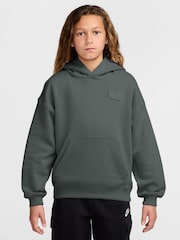 Nike Camo Green Logo Oversized Fleece Hoodie - Image 1 of 3