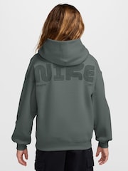 Nike Camo Green Logo Oversized Fleece Hoodie - Image 2 of 3