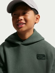 Nike Camo Green Logo Oversized Fleece Hoodie - Image 4 of 5
