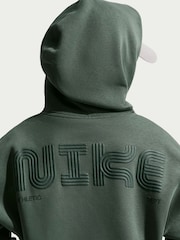 Nike Camo Green Logo Oversized Fleece Hoodie - Image 5 of 5