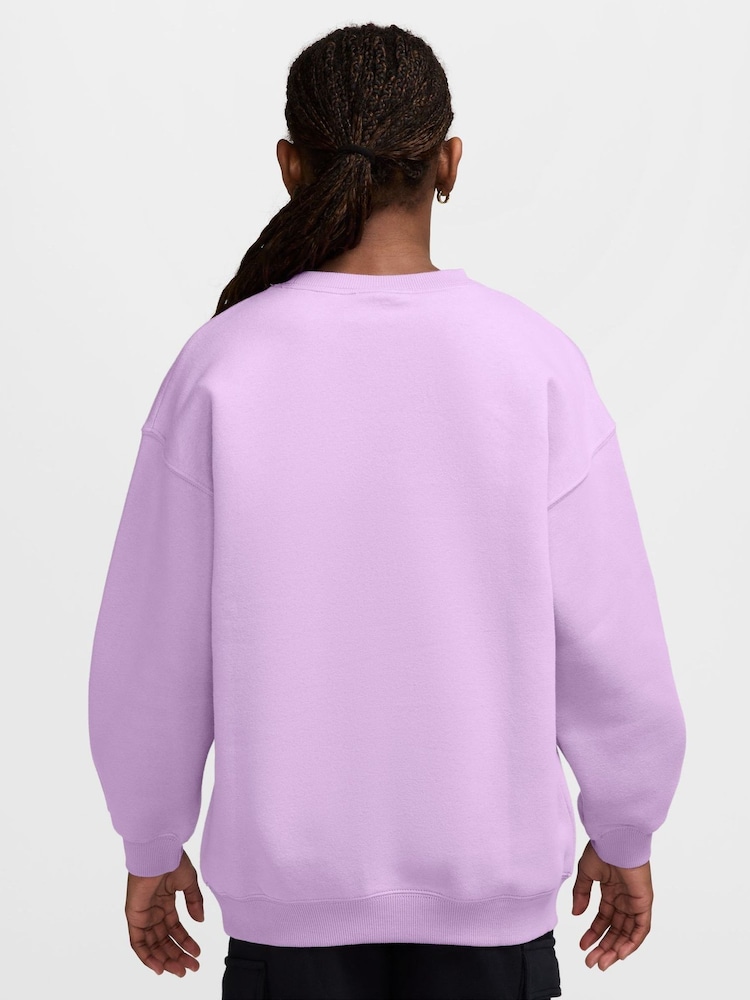 Fioletowy - Nike Studio Fleece Oversized Crew Sweatshirt - Obraz 2 z 3 Fioletowy - Nike Studio Fleece Oversized Crew Sweatshirt - Obraz 2 z 3