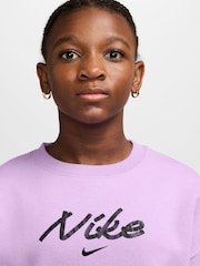 Fioletowy - Nike Studio Fleece Oversized Crew Sweatshirt - Obraz 3 z 3