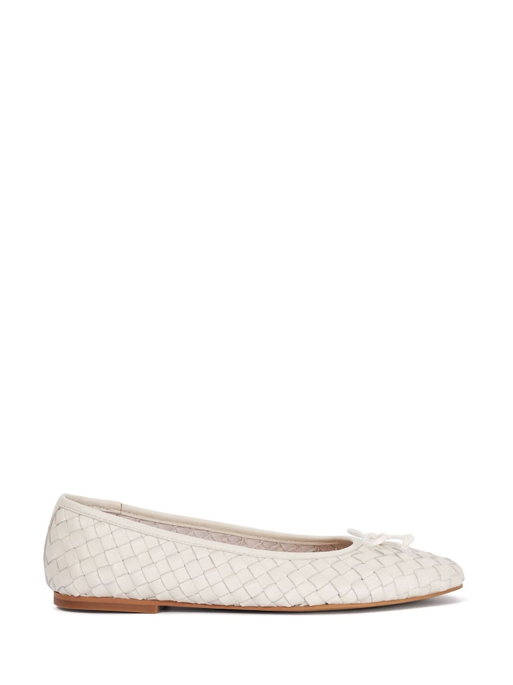 Dune London White Leather Heat Ballet Pumps - Image 1 of 6