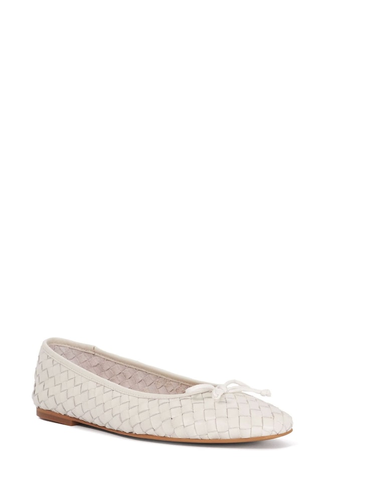Dune London White Leather Heat Ballet Pumps - Image 2 of 6