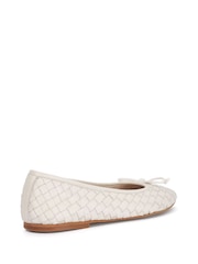 Dune London White Leather Heat Ballet Pumps - Image 3 of 6