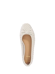 Dune London White Leather Heat Ballet Pumps - Image 4 of 6