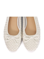 Dune London White Leather Heat Ballet Pumps - Image 5 of 6