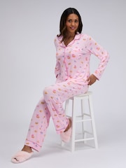 Boux Avenue Pink Breakfast Print Modal Pyjamas Set - Image 4 of 6