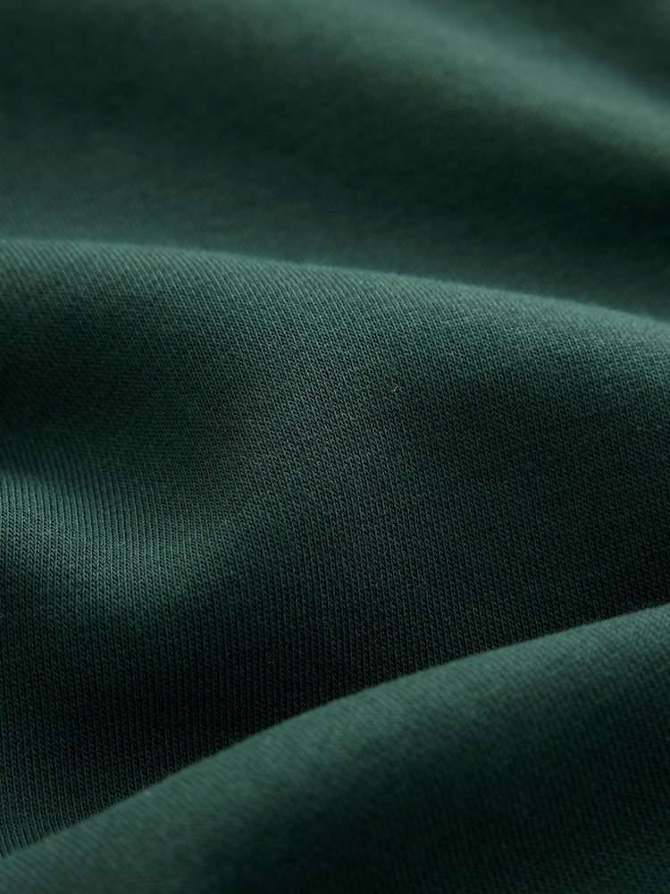 Dark Green Hooded Cotton Rich Heavyweight Jersey Full Zip Hoodie - Image 7 of 7 Dark Green Hooded Cotton Rich Heavyweight Jersey Full Zip Hoodie - Image 7 of 7