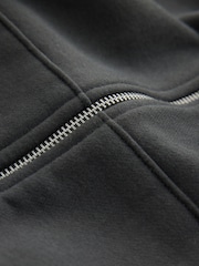 Slate Grey Cotton Rich Heavyweight Jersey Full Zip Hoodie - Image 8 of 8
