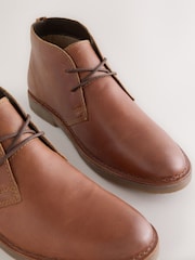 Tan Brown Leather Desert Boots - Image 3 of 5