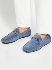 Dune London Blue Standard Fit Brackon Moccasins - Image 1 of 6