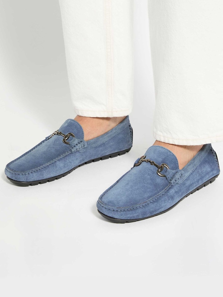 Dune London Blue Standard Fit Brackon Moccasins - Image 1 of 6