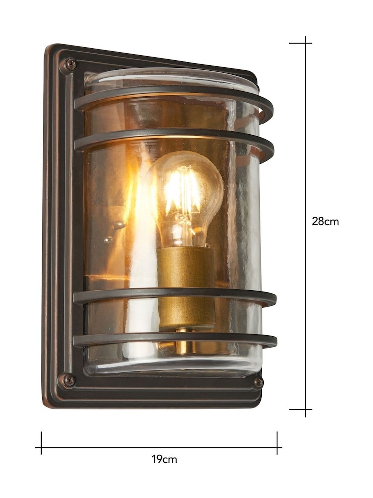 BHS Antique Bronze Bardo 1lt Bulkhead Lantern - Image 3 of 3