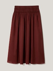Jigsaw Red Cotton Voile Ruched Skirt - Image 5 of 5