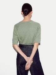 綠色 - Jigsaw Cotton Luxe Raglan Short Sleeve T-Shirt - 圖片 4/5