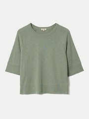 綠色 - Jigsaw Cotton Luxe Raglan Short Sleeve T-Shirt - 圖片 5/5