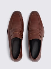 MOSS Brown Leather Relaxed Loafers - Image 3 of 4