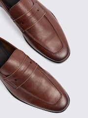 MOSS Brown Leather Relaxed Loafers - Image 4 of 4