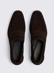 بني - MOSS Suede Relaxed Loafers - Image 3 of 4
