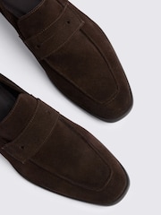 بني - MOSS Suede Relaxed Loafers - Image 4 of 4