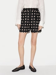 Jigsaw Black Japanese Check Linen Shorts - Image 2 of 6