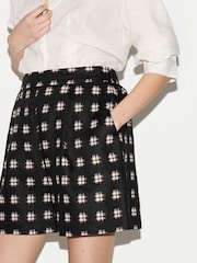 Jigsaw Black Japanese Check Linen Shorts - Image 3 of 6