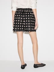 Jigsaw Black Japanese Check Linen Shorts - Image 4 of 6