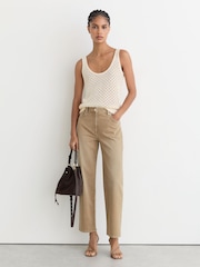 Reiss Neutral Selin Petite Mid-Rise Straight-Leg Jeans - Image 6 of 8