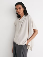 Асимметричный топ с драпировкой на рукавах Reiss Jade - Изображение 1 8