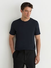 Reiss White/Navy/Black Bless 3 Pack Cotton Crew-Neck Tailored-Fit T-Shirts 3-Pack - Image 2 of 6