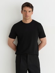 Reiss White/Navy/Black Bless 3 Pack Cotton Crew-Neck Tailored-Fit T-Shirts 3-Pack - Image 3 of 6
