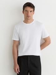 Reiss White/Navy/Black Bless 3 Pack Cotton Crew-Neck Tailored-Fit T-Shirts 3-Pack - Image 5 of 6