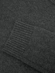 Reiss Charcoal Grey Riley Wool-Cashmere Crew-Neck Raglan Jumper - Image 7 of 7