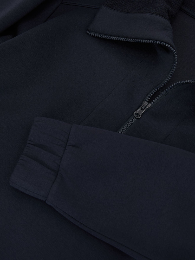 Reiss Navy Laney Premium Interlock Half-Zip Sweatshirt - Image 6 of 6