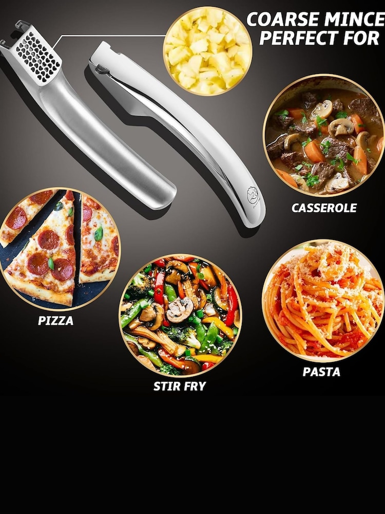 Gourmet Easy Stainless Steel No-Peel Garlic Press for Coarse Mince - Image 4 of 4