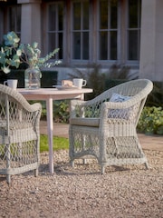 Cox & Cox Brown Two Open Weave Garden Dining Chair - Image 1 of 4