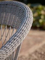 Cox & Cox Brown Two Open Weave Garden Dining Chair - Image 2 of 4