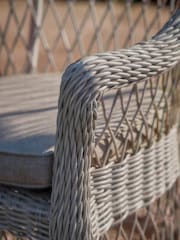 Cox & Cox Brown Two Open Weave Garden Dining Chair - Image 3 of 4