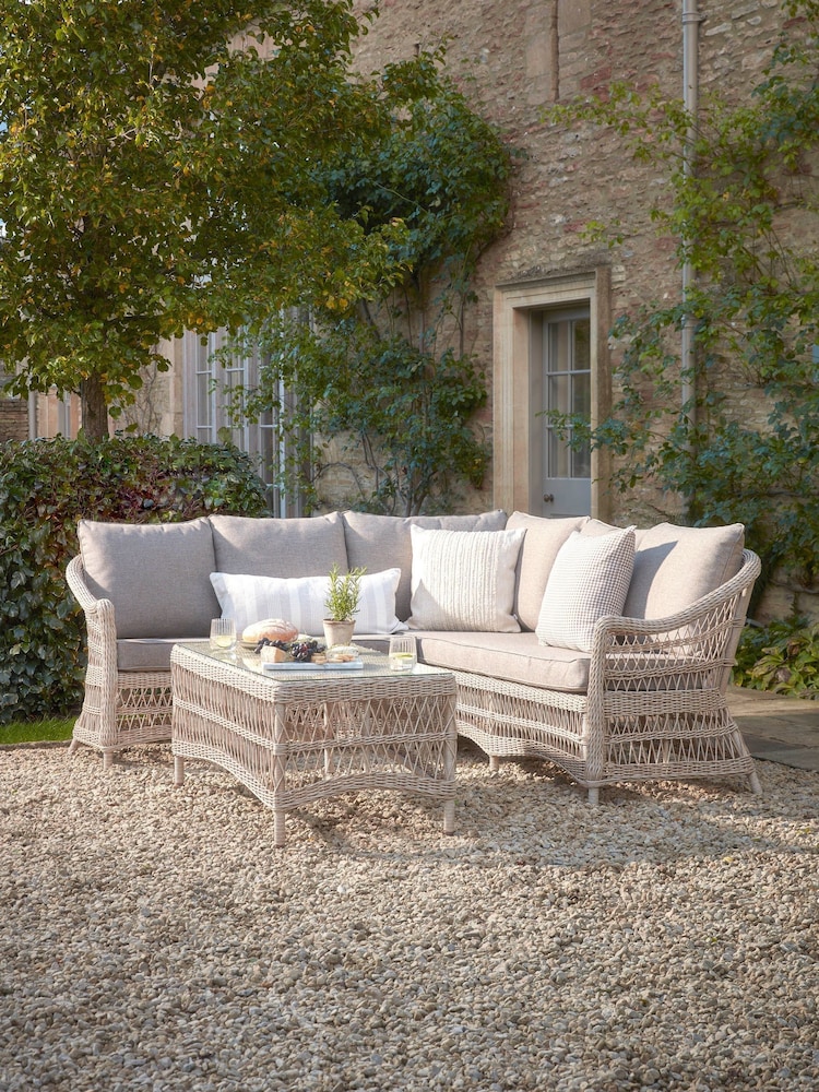 Cox & Cox Grey Campania Garden Corner Set - Image 1 of 6
