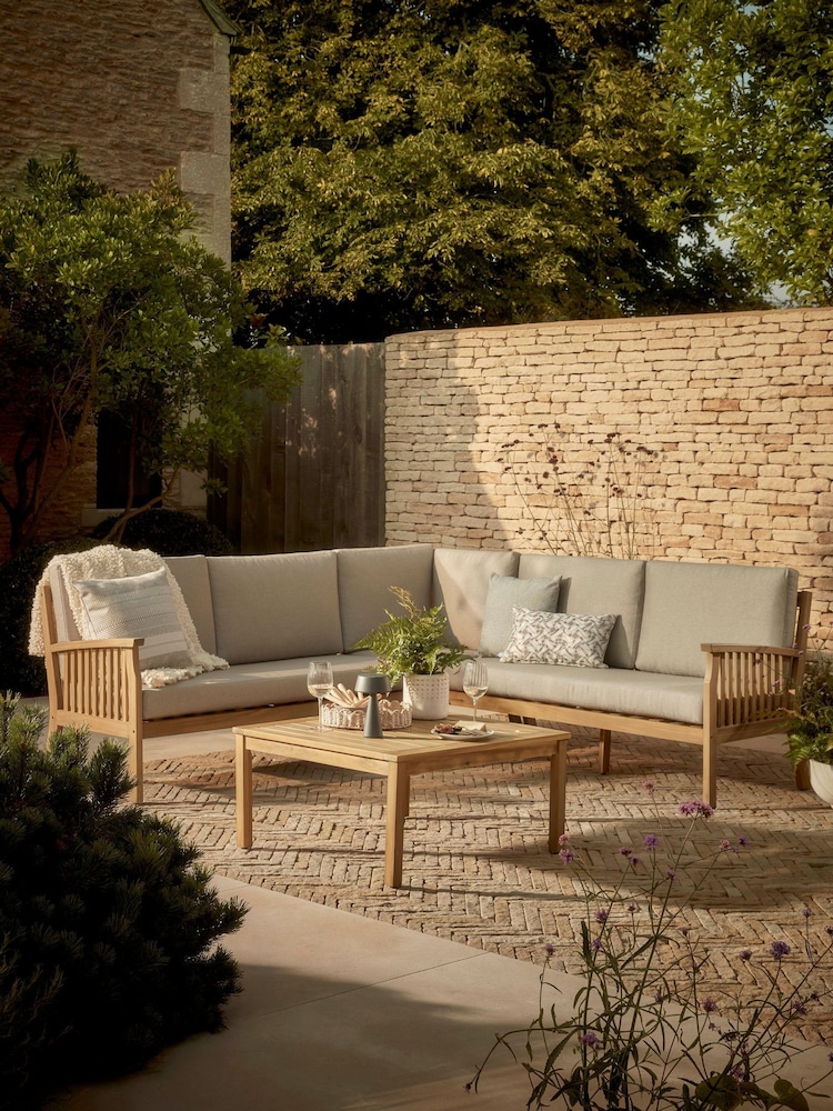 Cox & Cox Brown Ravenna Garden Corner Set - Image 1 of 6