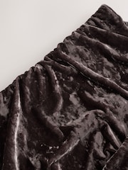 Chocolate Brown Velvet Lace Trim Midi Skirt - Image 7 of 8