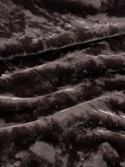 Chocolate Brown Velvet Lace Trim Midi Skirt - Image 8 of 8