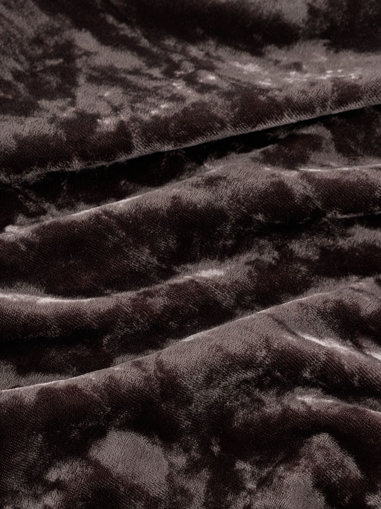 Chocolate Brown Velvet Lace Trim Midi Skirt - Image 8 of 8
