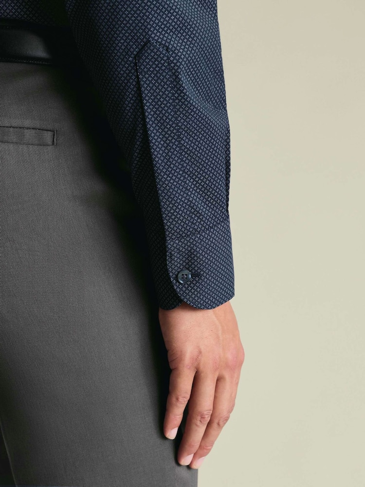 Charles Tyrwhitt Blue Non Iron Performance Twill Print Shirt - Image 2 of 6 Charles Tyrwhitt Blue Non Iron Performance Twill Print Shirt - Image 2 of 6