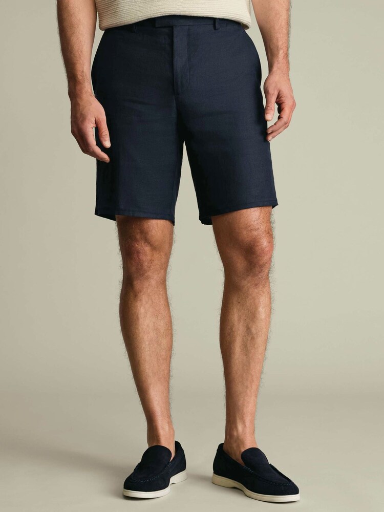 Charles Tyrwhitt Blue Linen Shorts - Image 1 of 5