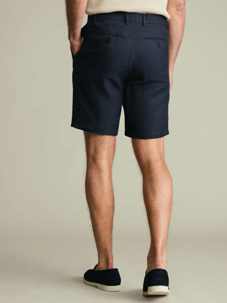 Charles Tyrwhitt Blue Linen Shorts - Image 2 of 5
