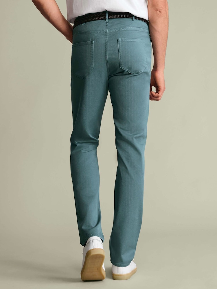 Charles Tyrwhitt Green Slim Fit 5 Pocket Jeans - Image 2 of 6 Charles Tyrwhitt Green Slim Fit 5 Pocket Jeans - Image 2 of 6